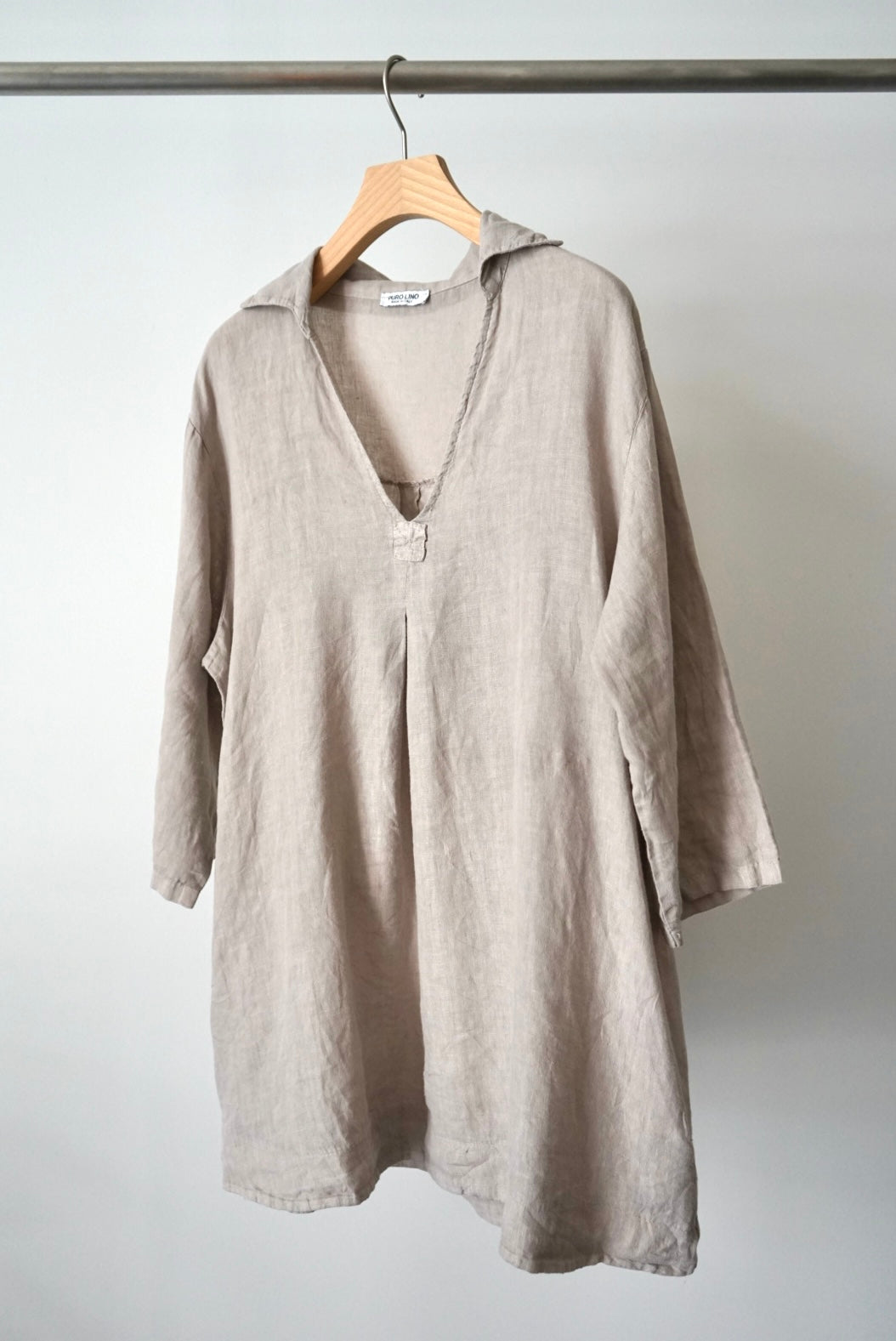 Linen pullover with pocket made in Italy