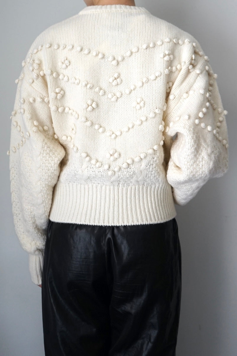 【NOHRA】Popcorn knit cardigan
