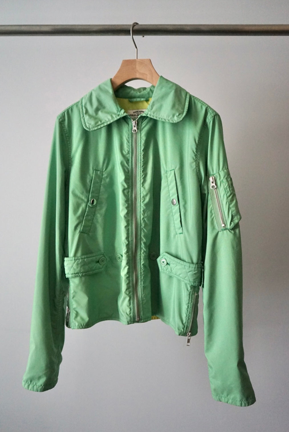 Light green flight jacket