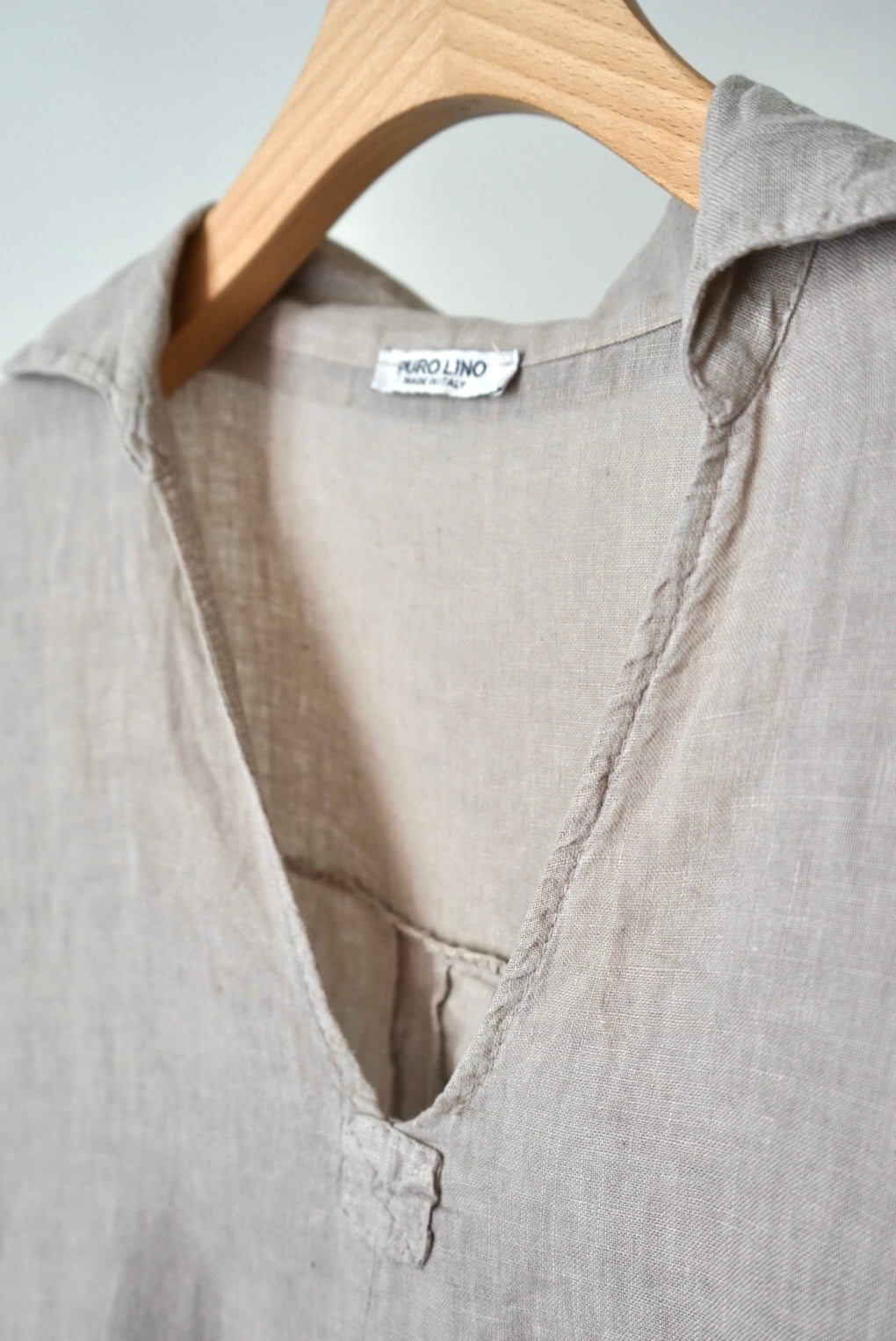 Linen pullover with pocket made in Italy