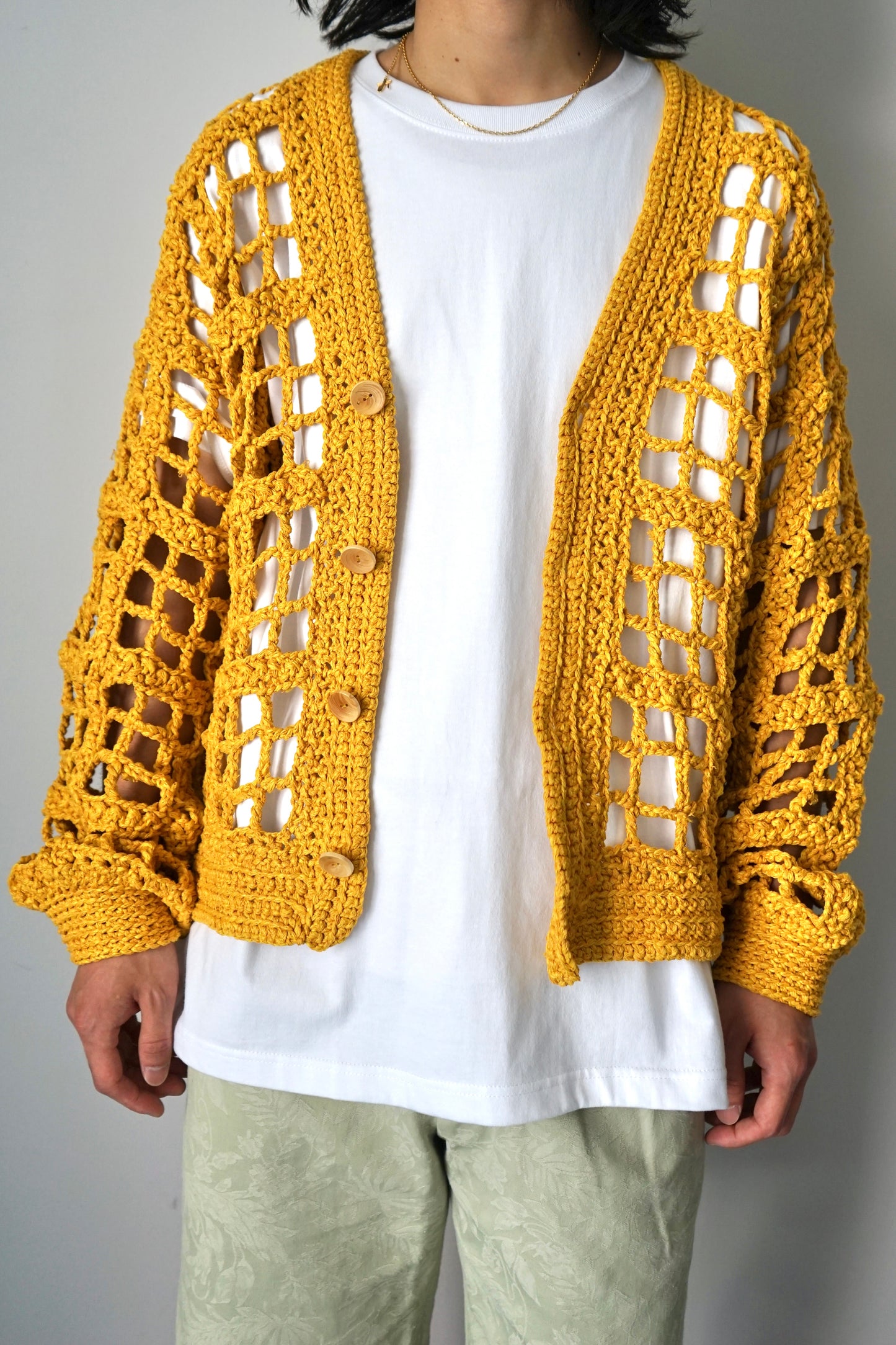 【SHOTAHIYAMA】washi mix hand knit cardigan