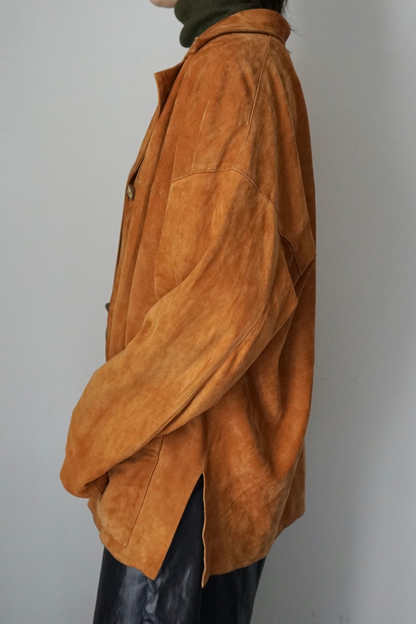 Suede over shirt jacket