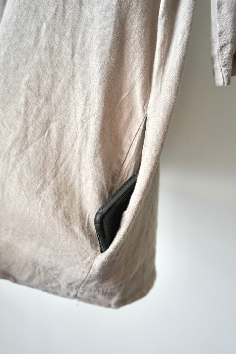 Linen pullover with pocket made in Italy