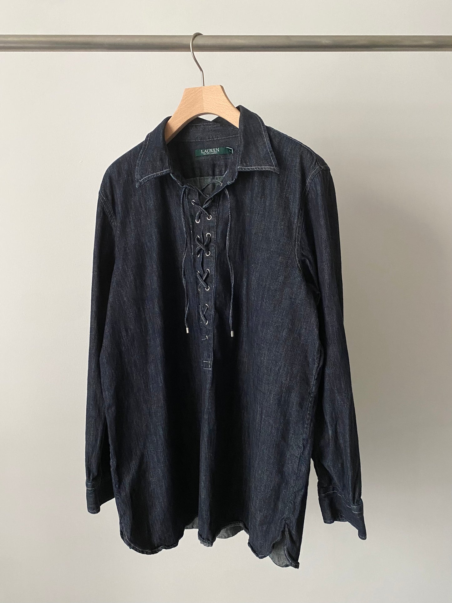 "Ralph Lauren" Lace up denim pullover