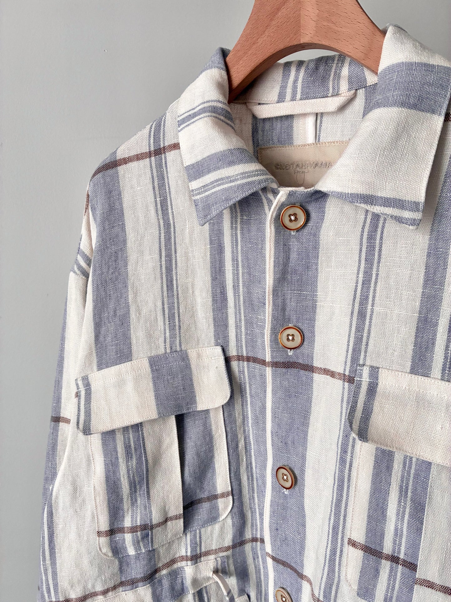 【SHOTAHIYAMA】linen check safari jacket