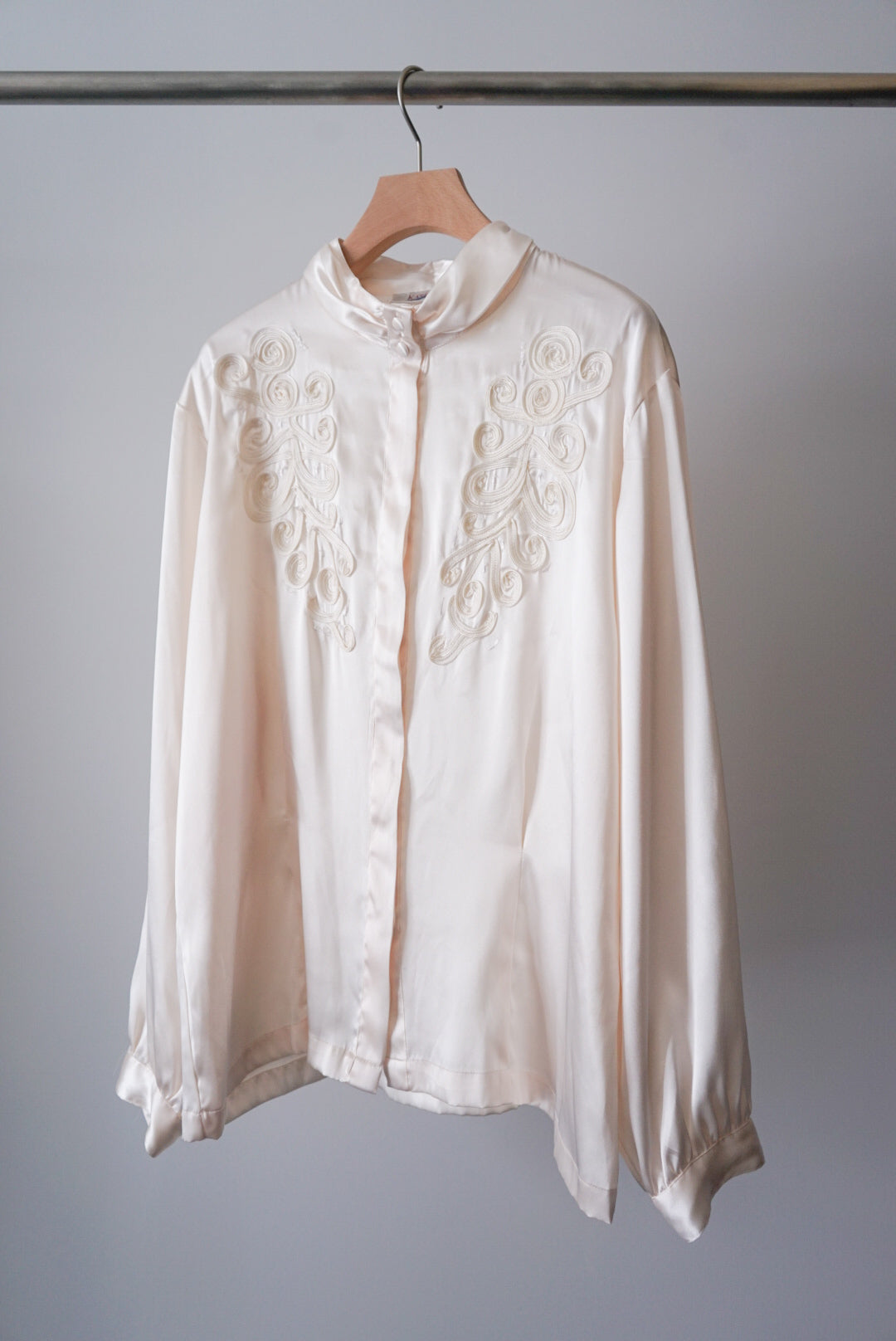 Embroidery satin shirt