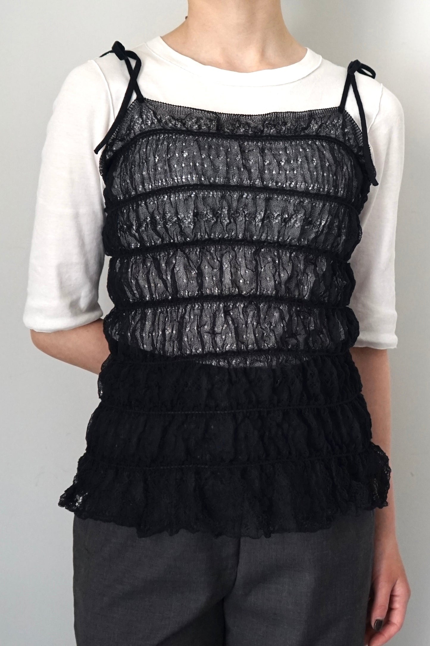 【EUCHRONIA】 Shrring Lace Camisole
