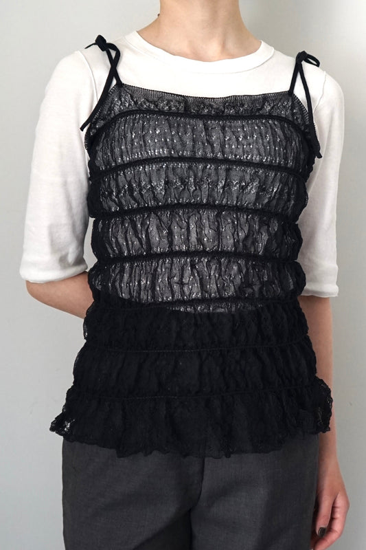 【EUCHRONIA】 Shrring Lace Camisole