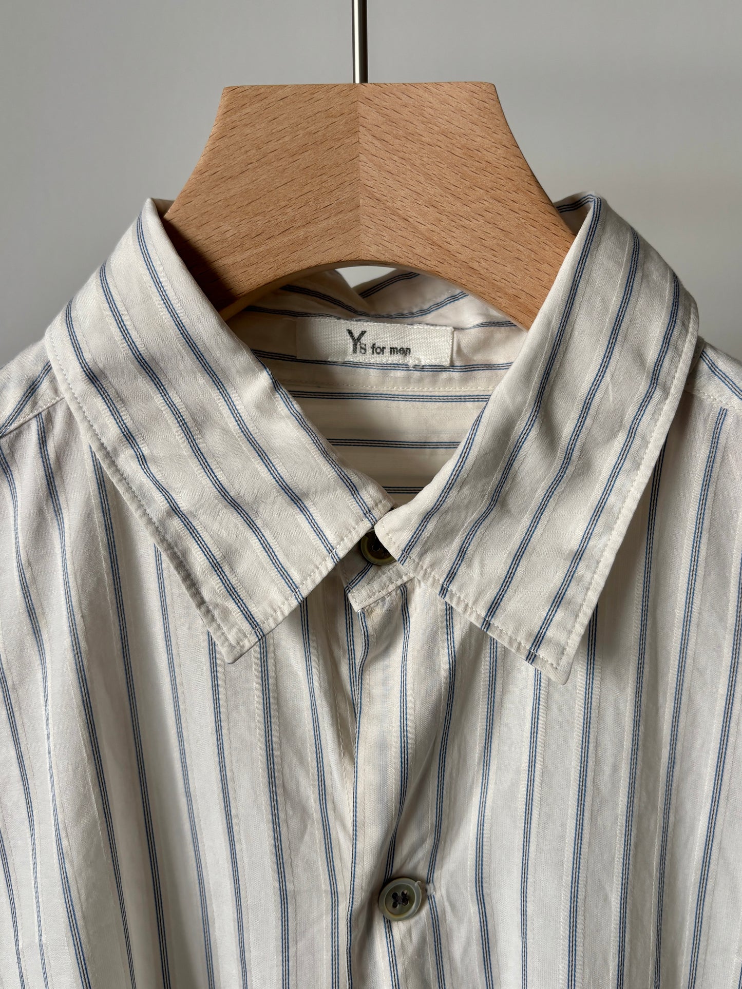 "Y's for men" long shirt
 (blue stripe)