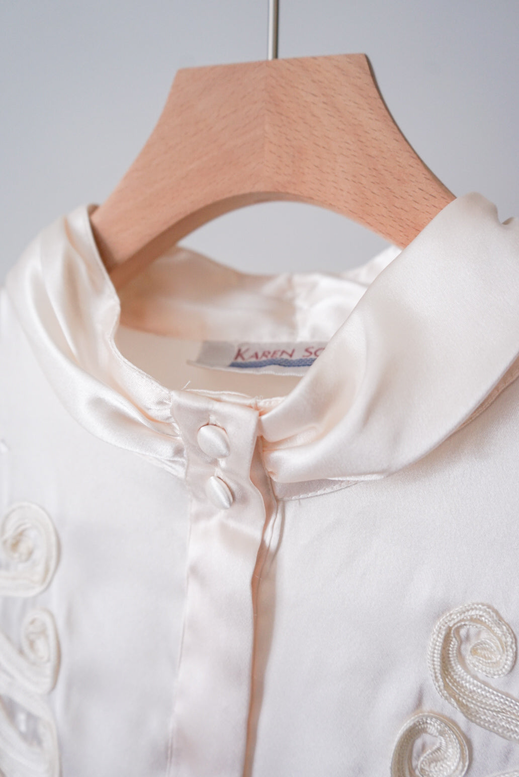 Embroidery satin shirt