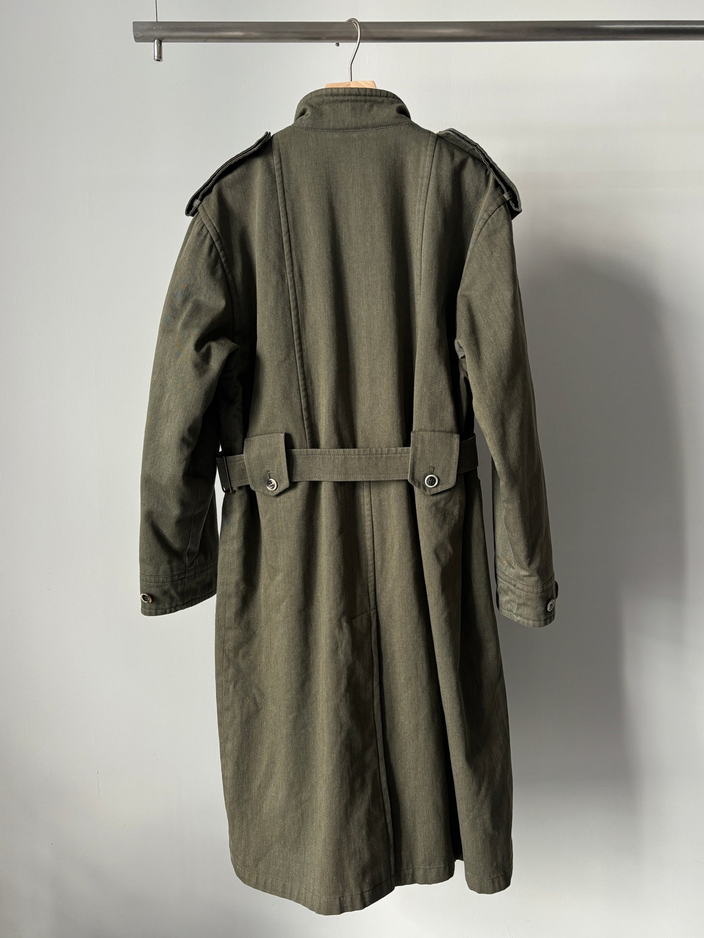 Stand collar long coat made in Italy