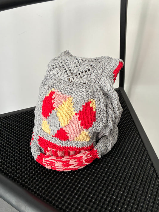 【SHOTAHIYAMA】patchwork hand knit hat