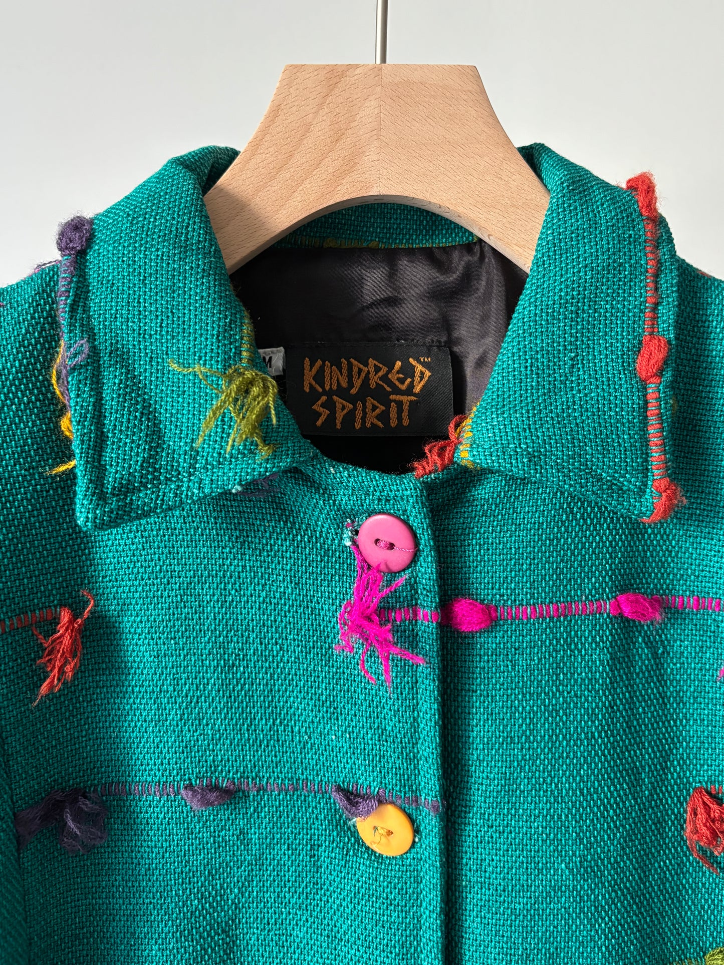 Multi color fringe jacket