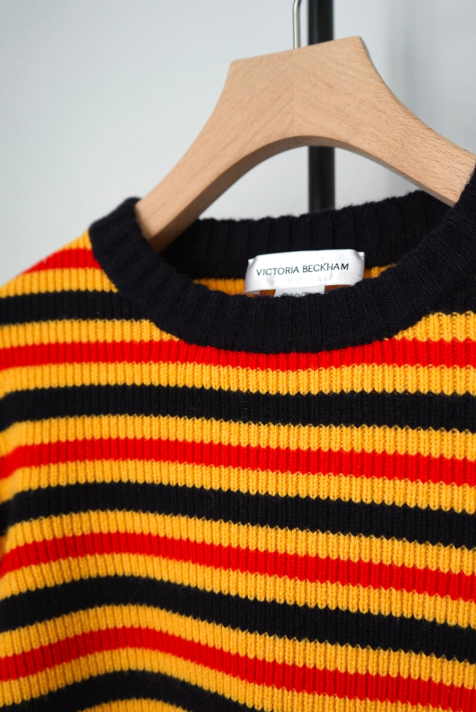 "Victoria Beckham" All Over Stripe Crewneck Sweater