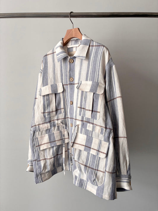 【SHOTAHIYAMA】linen check safari jacket