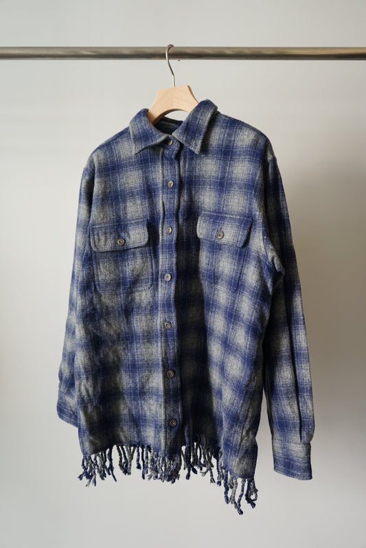 Fringe design check shirt