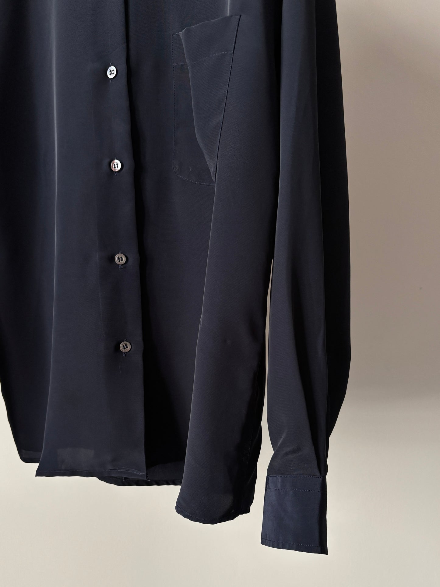 Navy satin shirt
