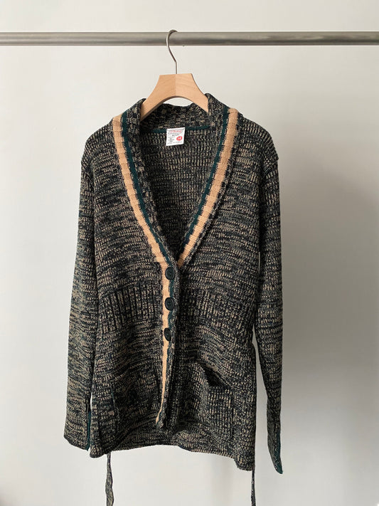 Melange knit cardigan made in England