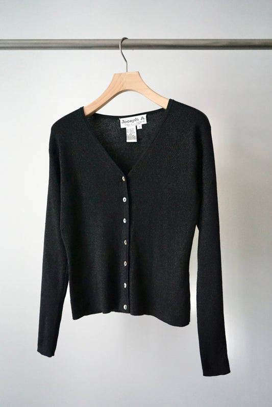 Glitter silk knit cardigan