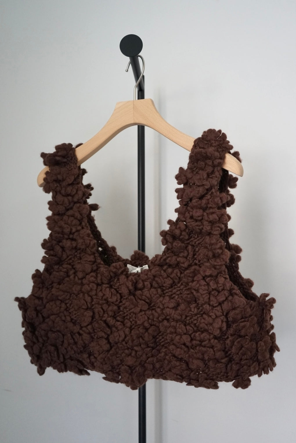 【HAKUJI】Hand-knitted vest (brown)