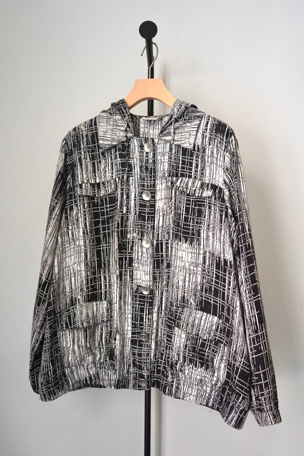 Silk art print foodie shirt jacket