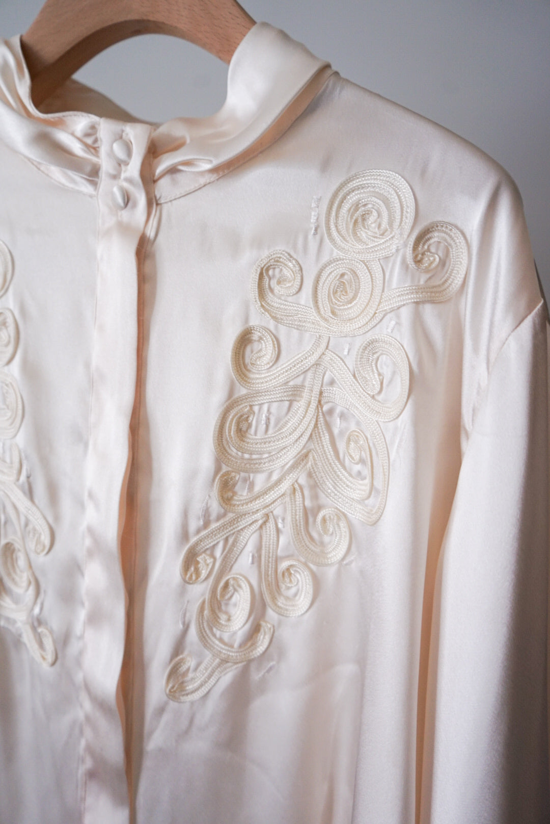 Embroidery satin shirt