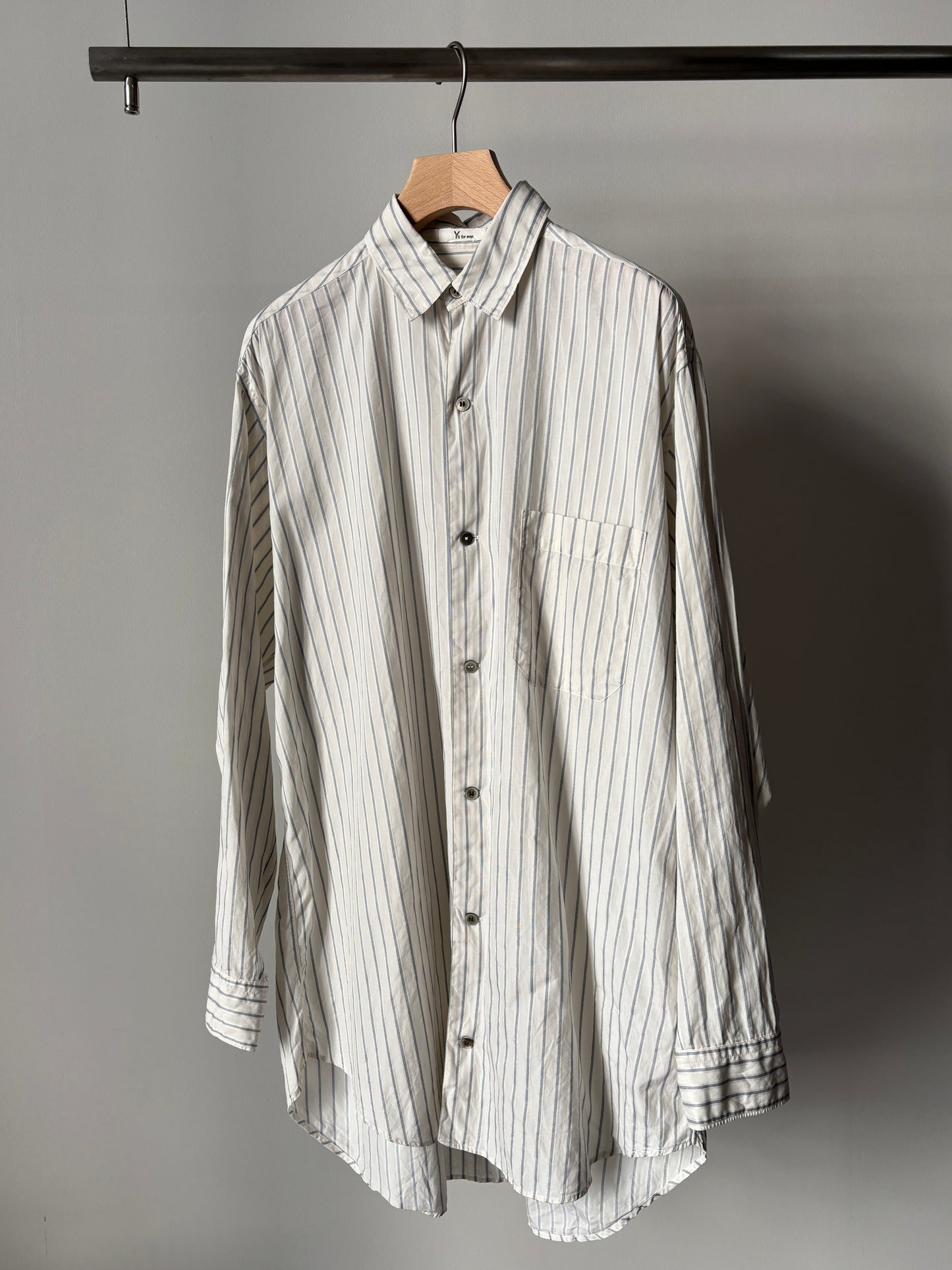 "Y's for men" long shirt
 (blue stripe)