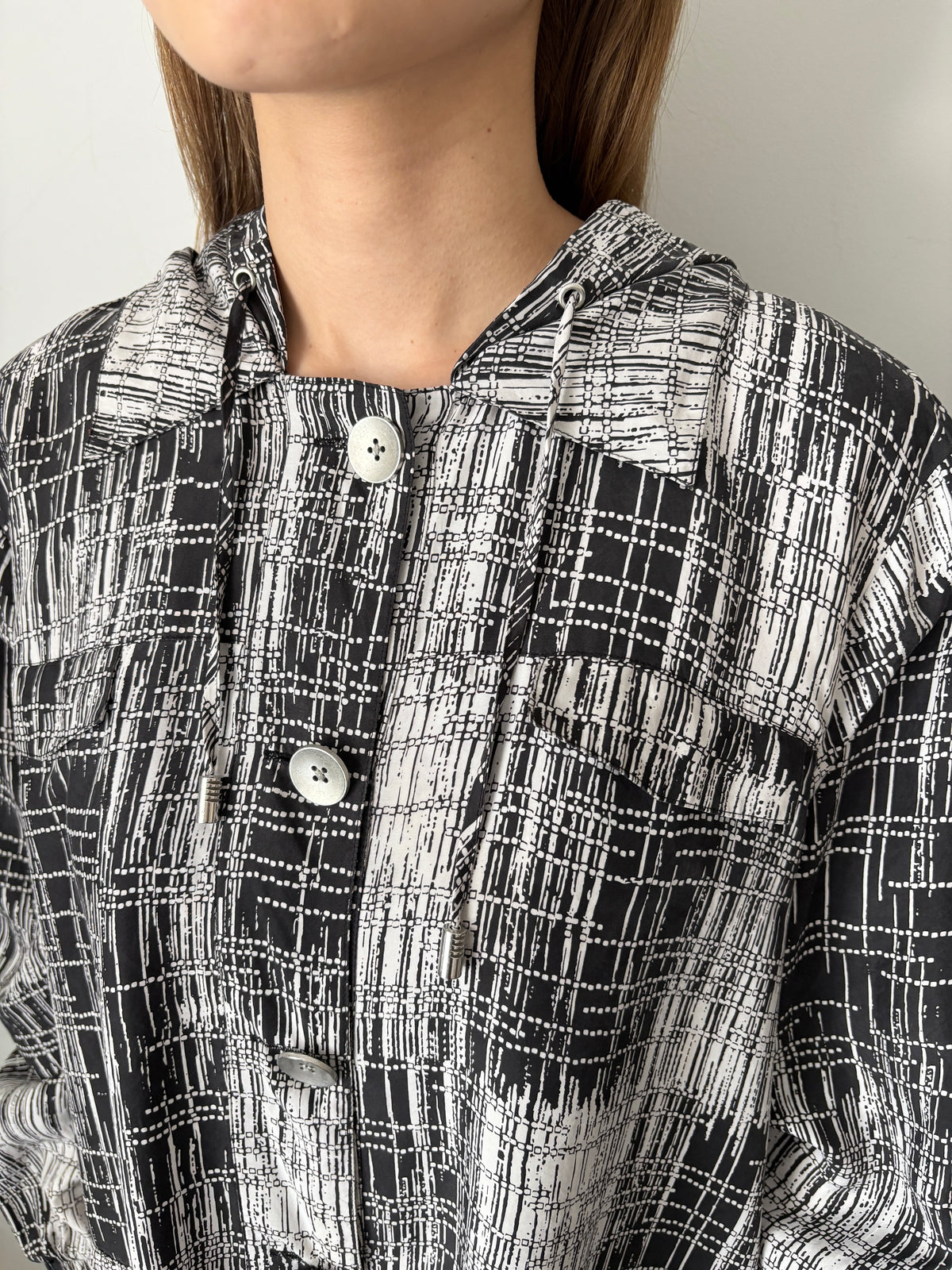 Silk art print foodie shirt jacket
