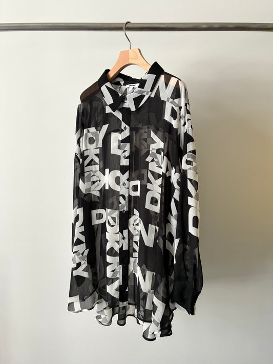"DKNY" see-through logo big shirts