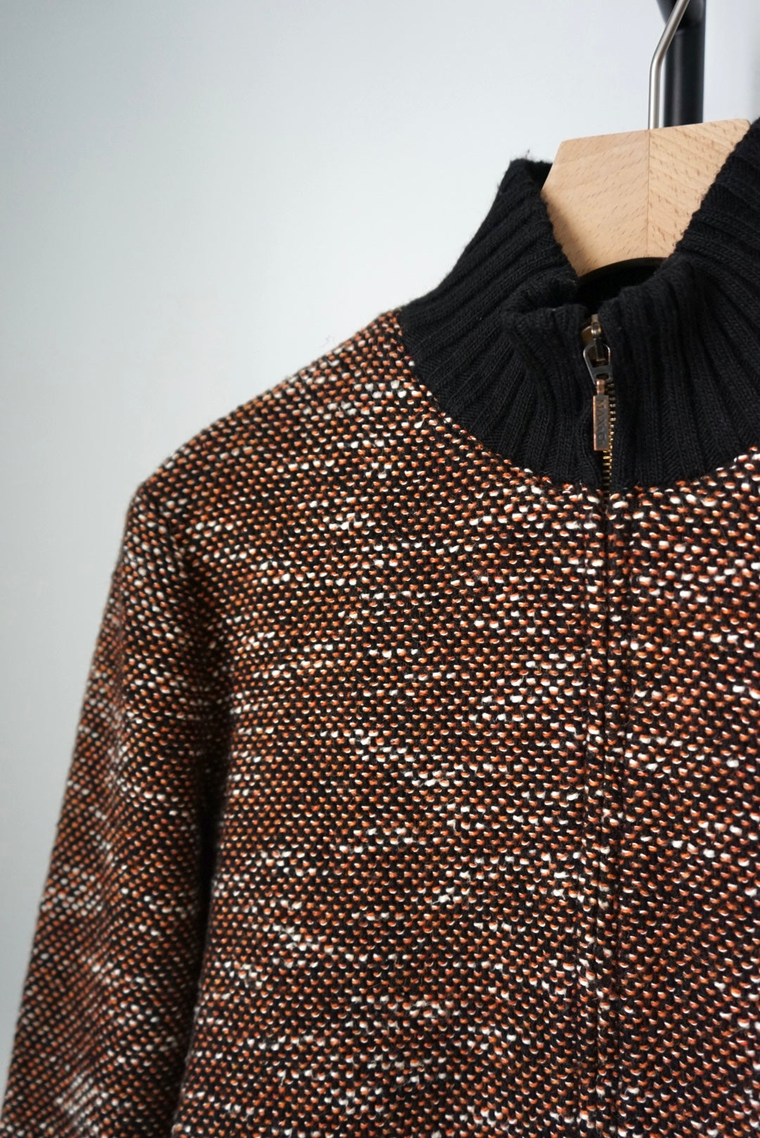 Tweed zip-up blouson made in Italy