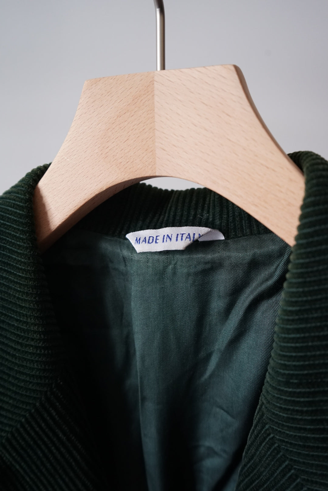 Deep green corduroy jacket made in italy