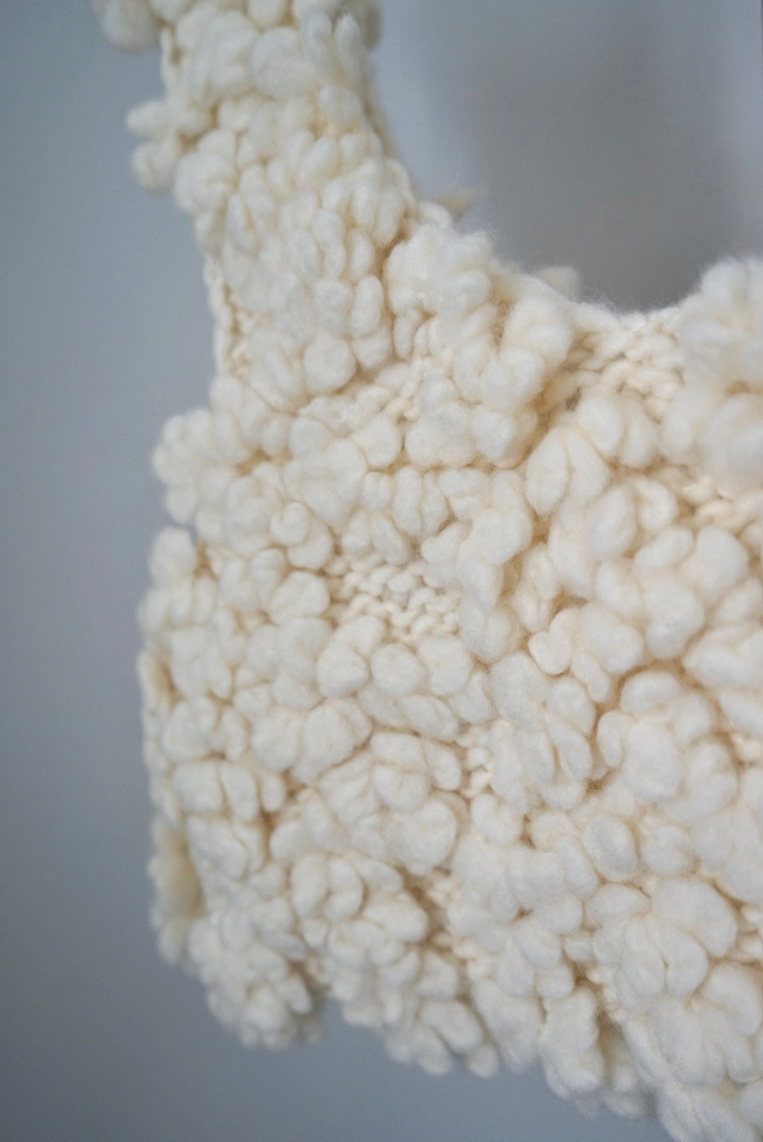 【HAKUJI】Hand-knitted vest (ivory)