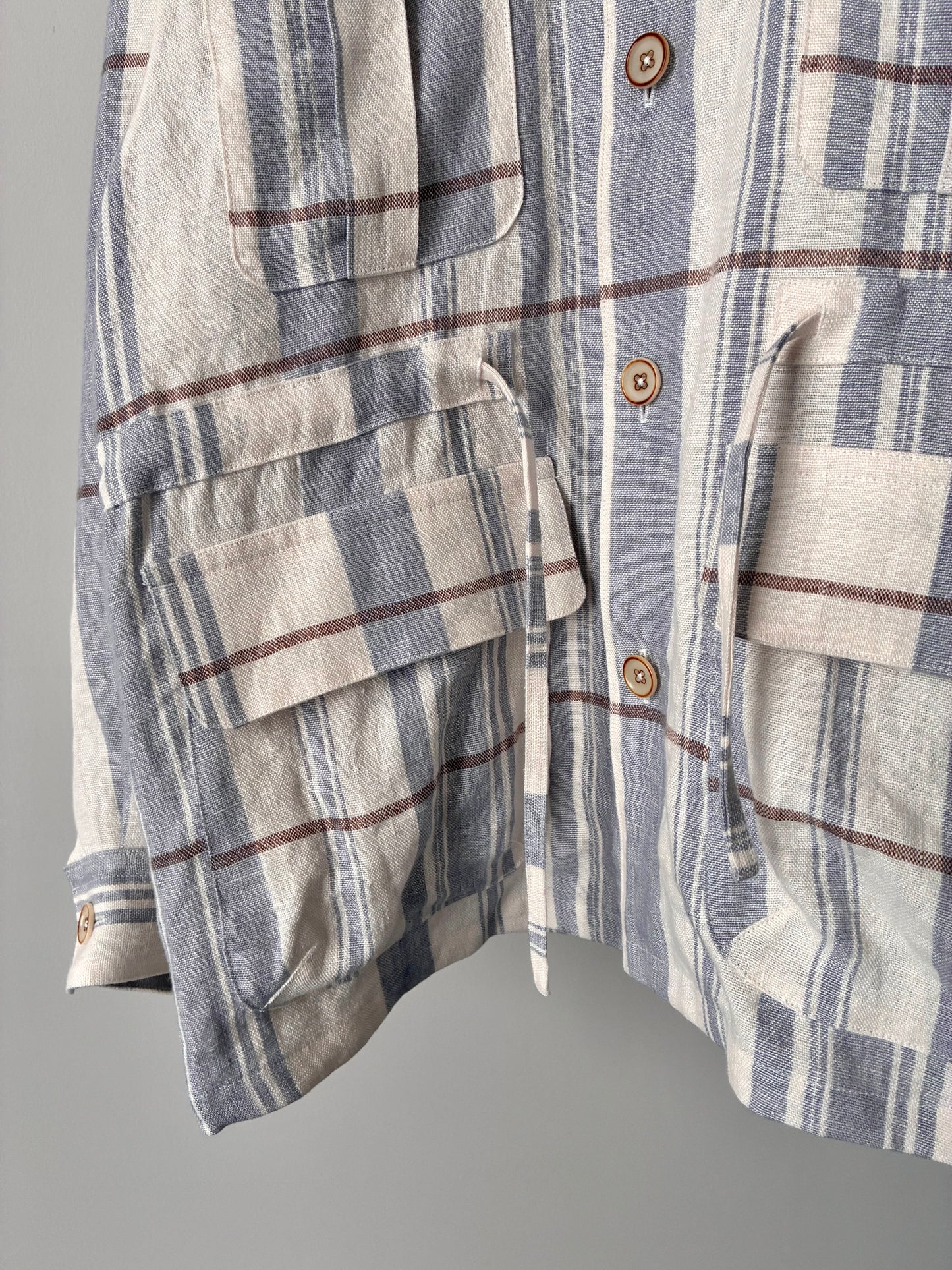 【SHOTAHIYAMA】linen check safari jacket