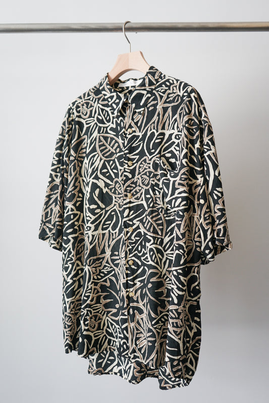 Paint pattern silk shirt