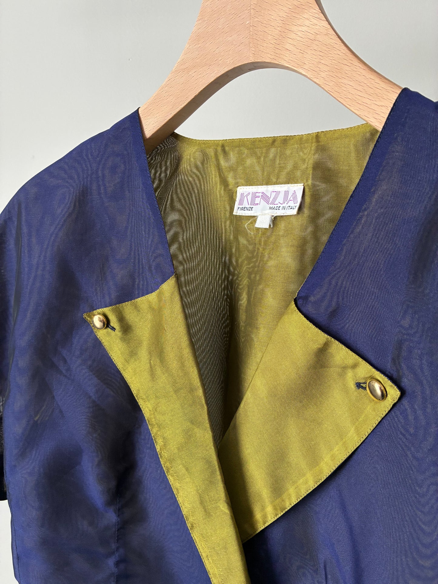 Bicolor design shirt jacket made in Italy