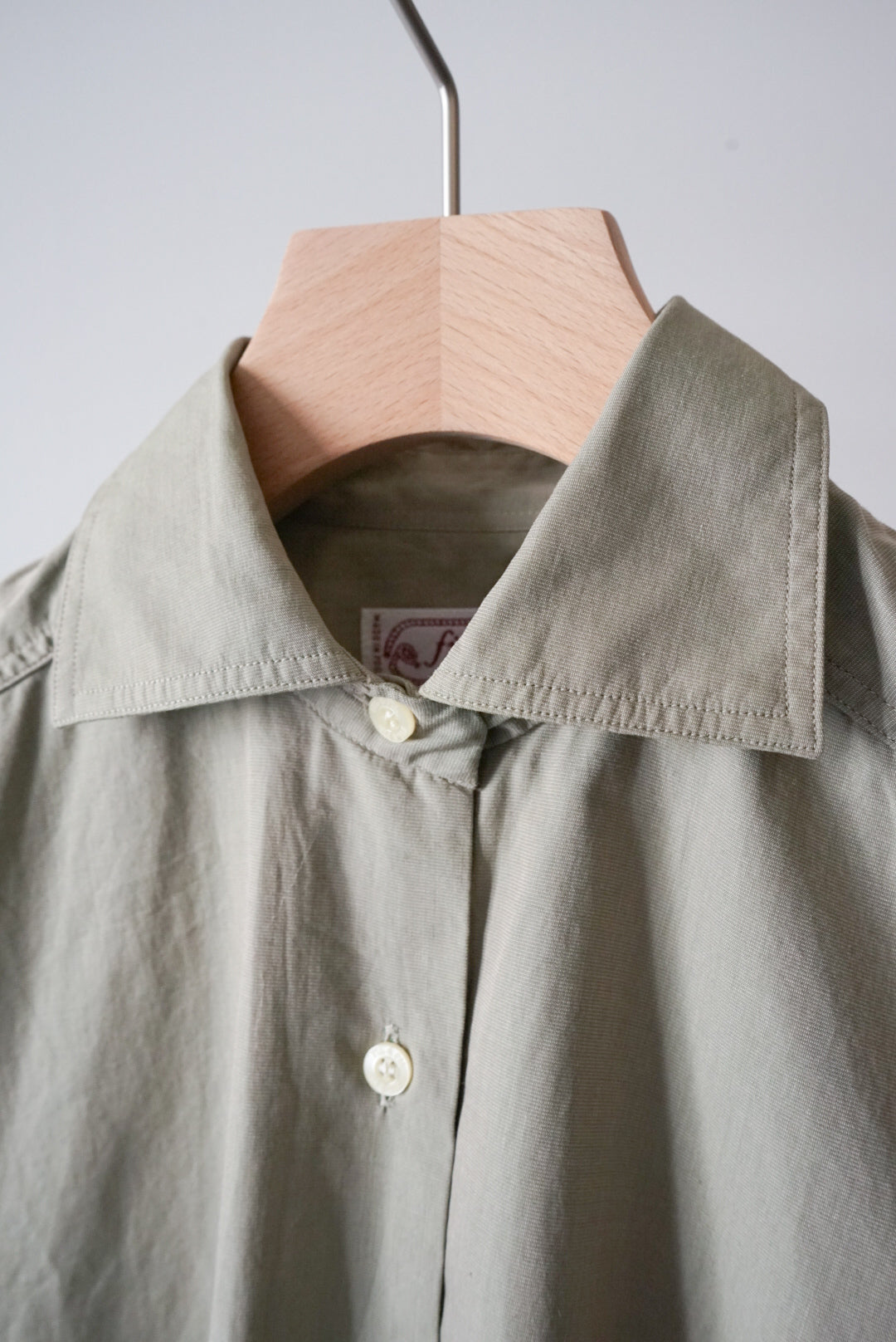 Sage green shirts made in France