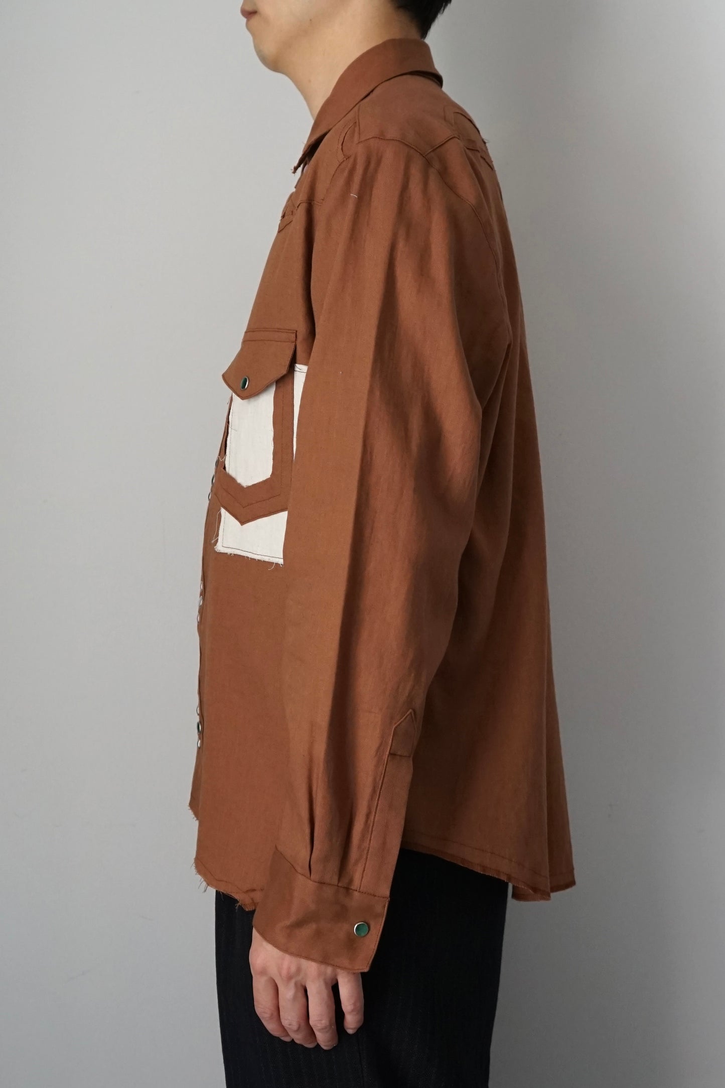 【SHOTAHIYAMA】cotton linen cutting cutting western shirt
