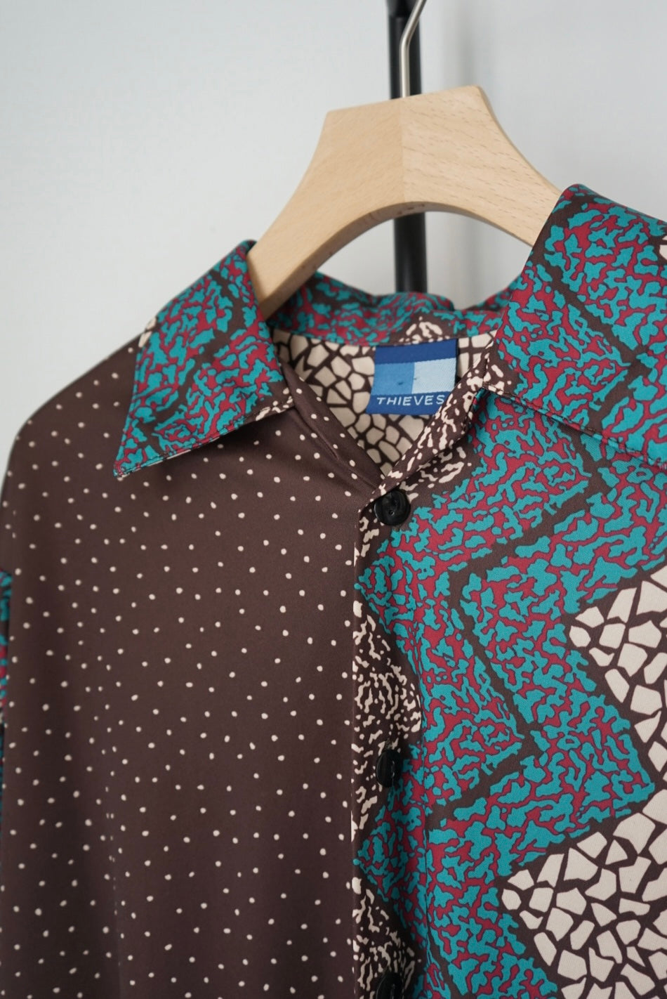 Multi pattern open collar shirts