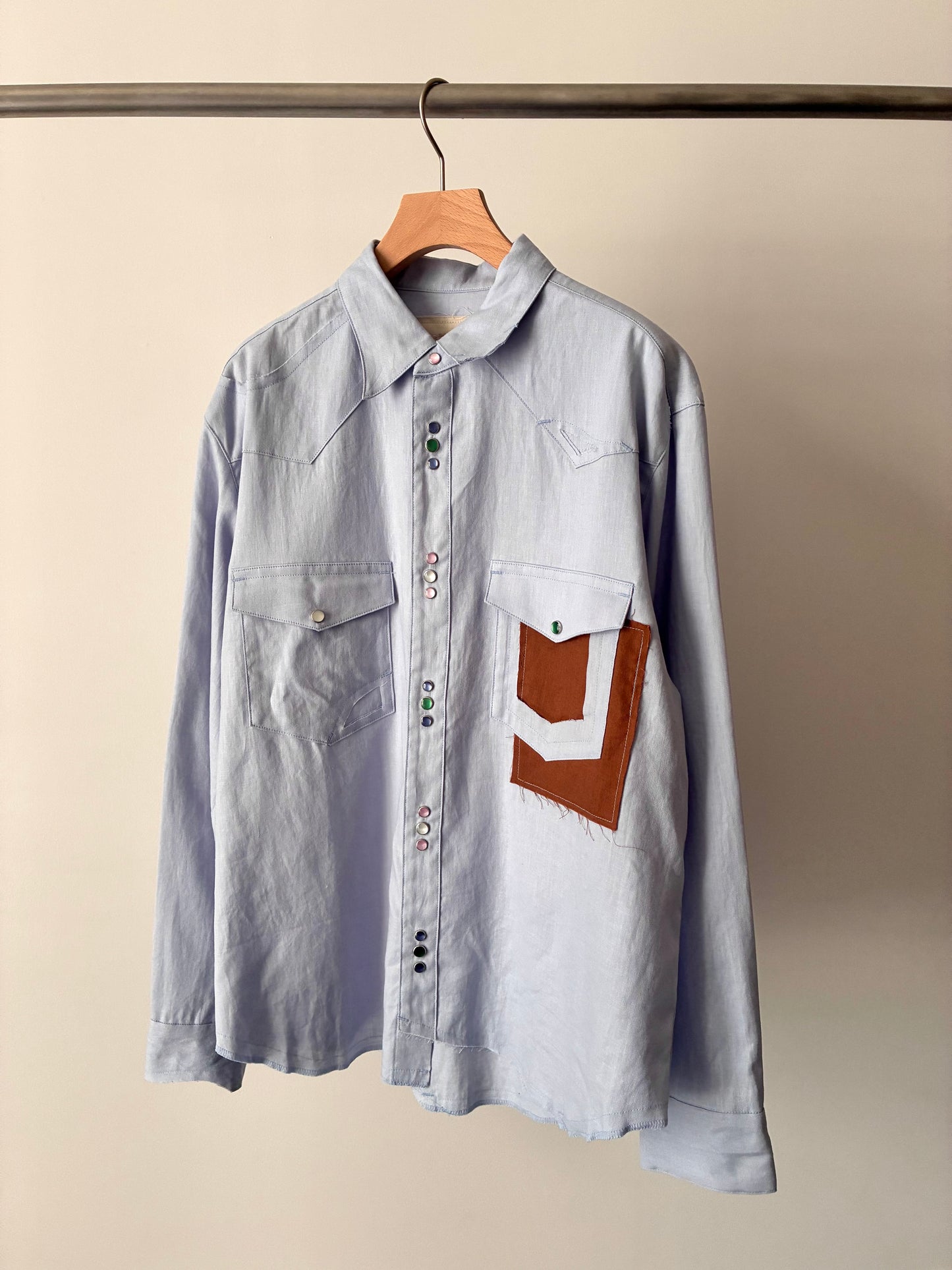 【SHOTAHIYAMA】cotton linen cutting cutting western shirt