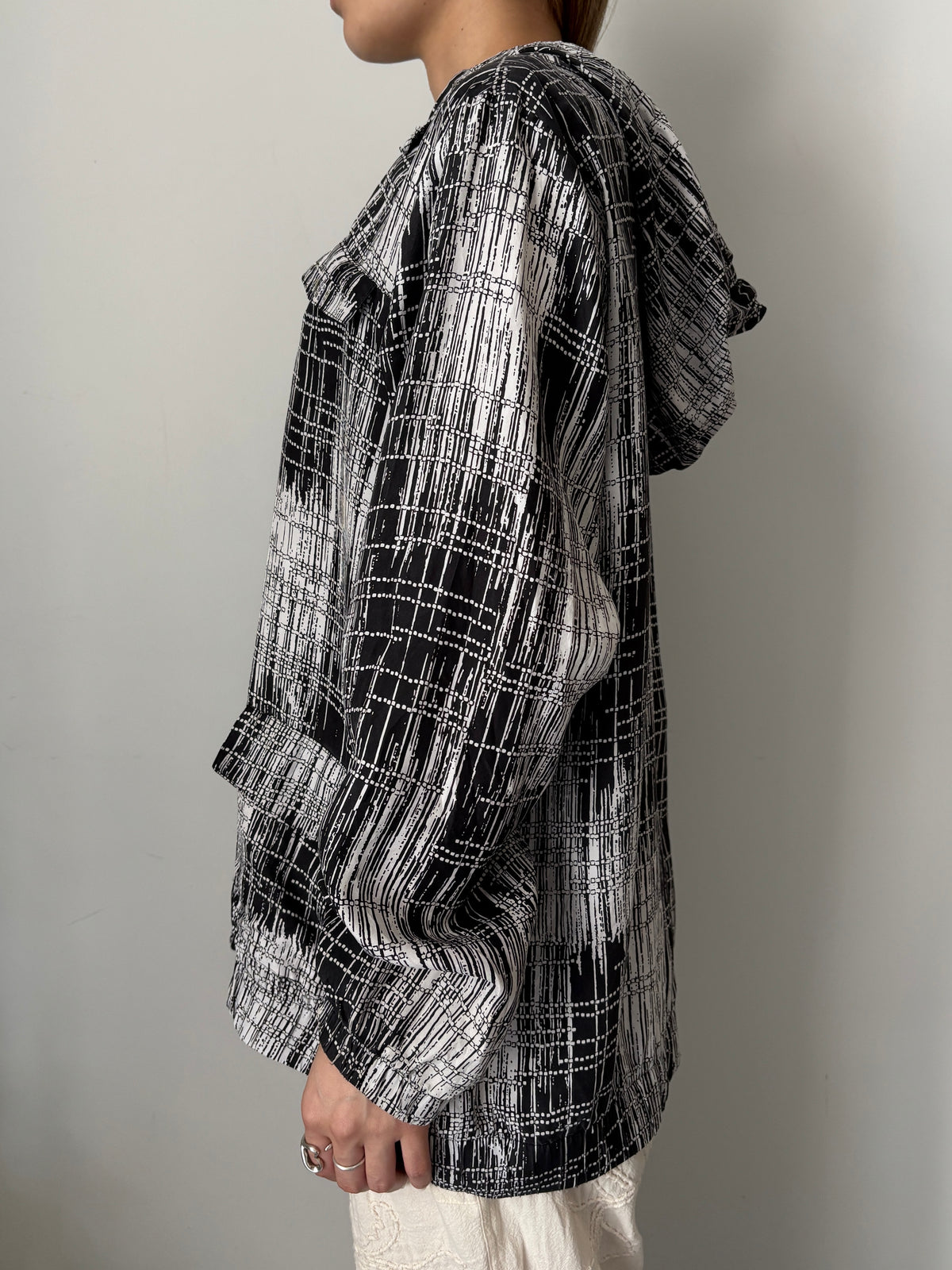 Silk art print foodie shirt jacket
