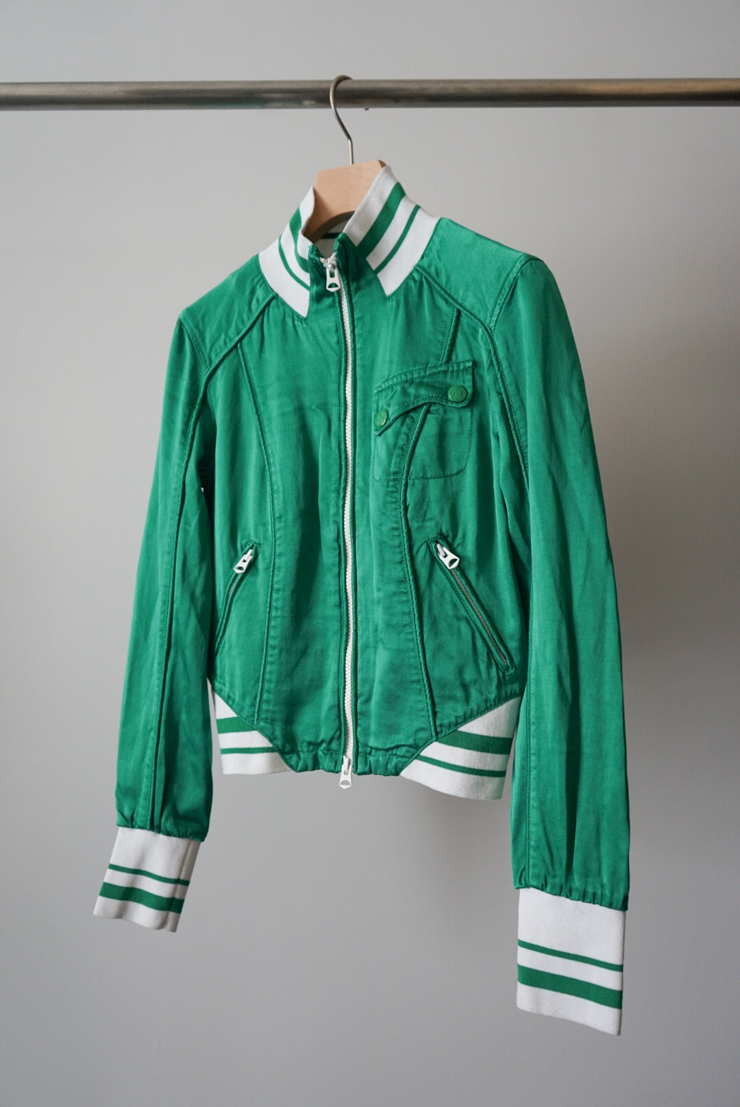 Designer's satin jersey jacket