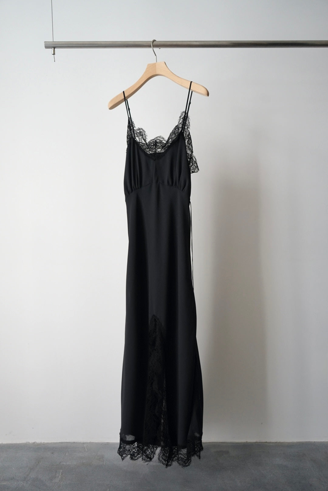 【EUCHRONIA】2way Lace Glitch Dress -black-