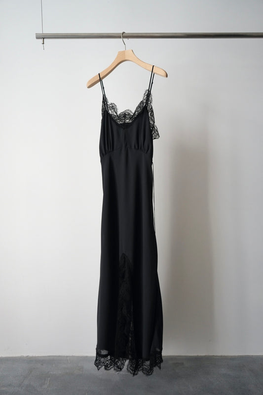 【EUCHRONIA】2way Lace Glitch Dress -black-