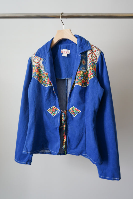 Indigo flower cardigan jacket