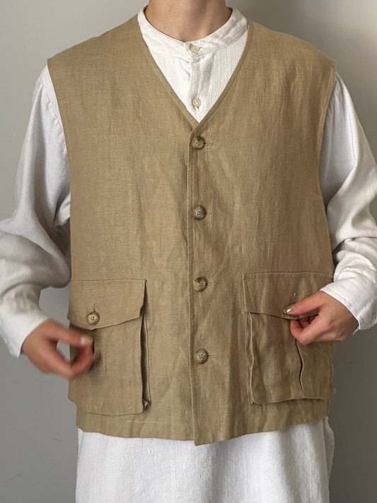 Euro linen vest made in Italy