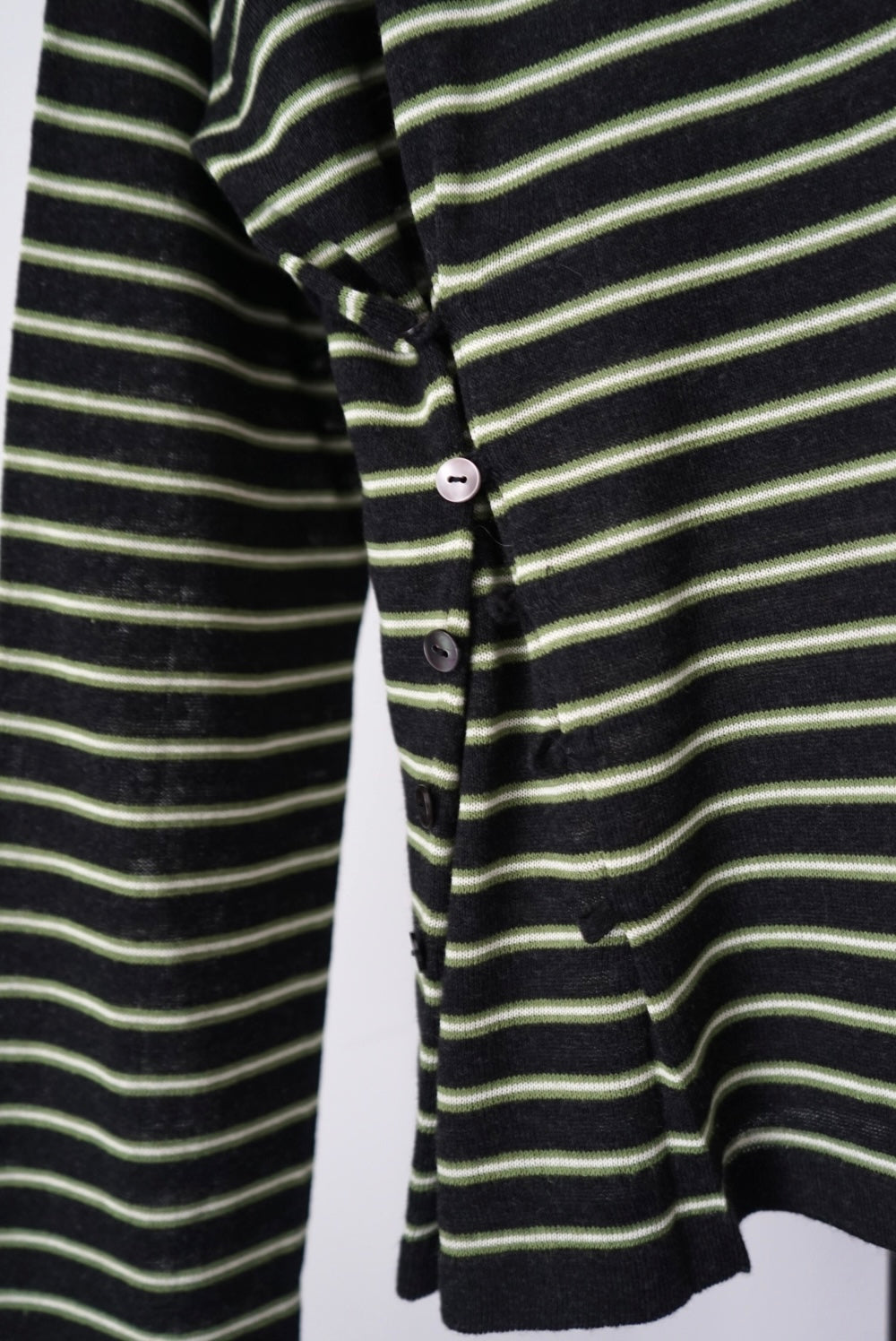 【tyn.TGOR】Sheer border long tee -chacoal-