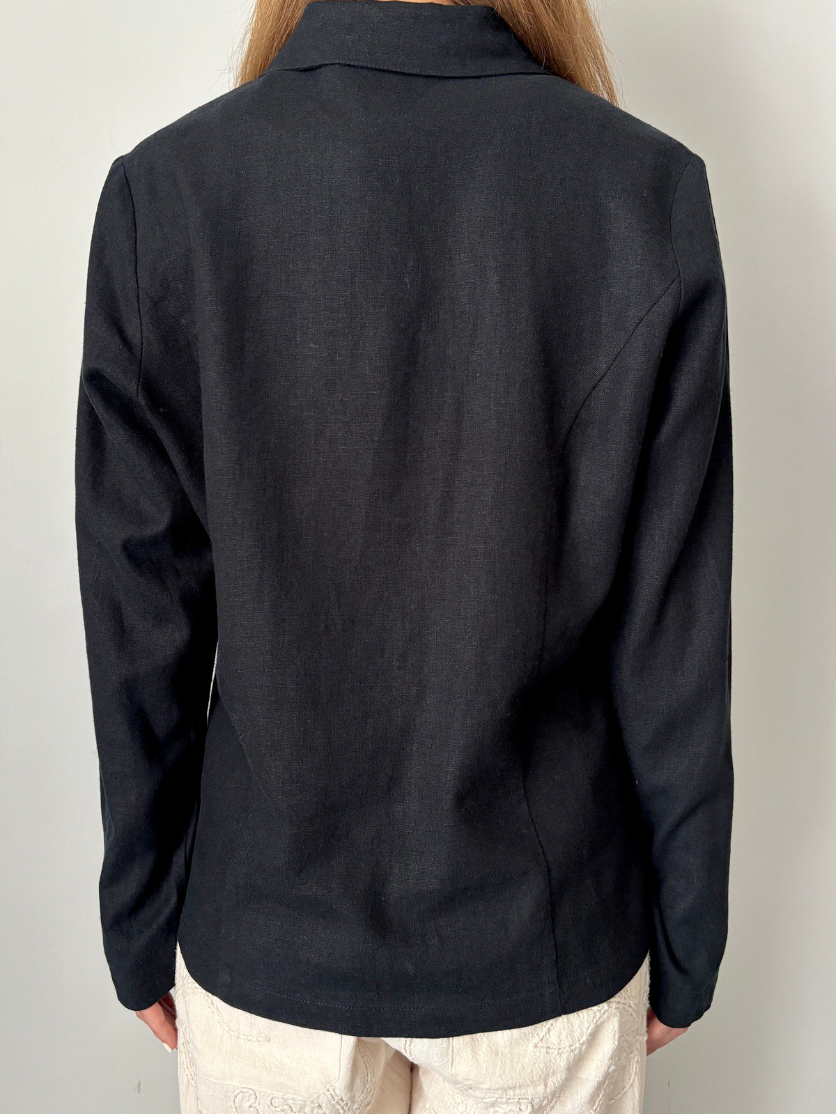 Linen rayon shirt jacket with pocket