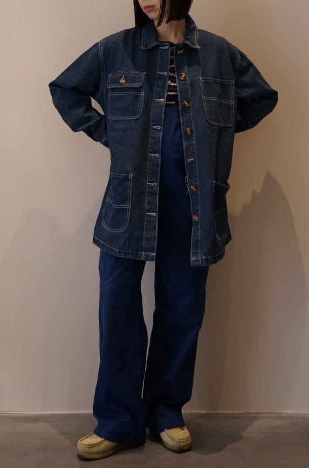 Stitch denim coverall