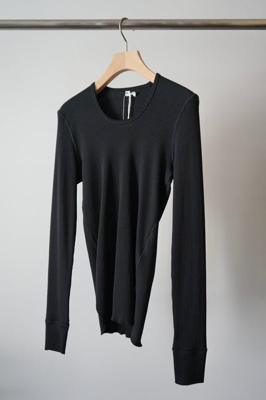【HAKUJI】Organic cotton LS PO -black-