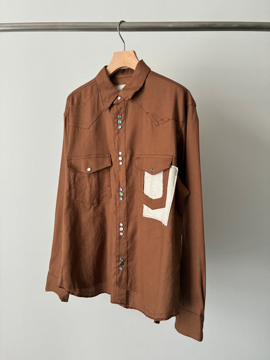 【SHOTAHIYAMA】cotton linen cutting cutting western shirt
